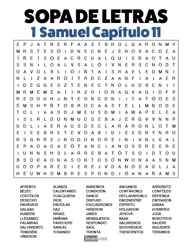 Sopa de Letras - 1 Samuel Cápitulo 11