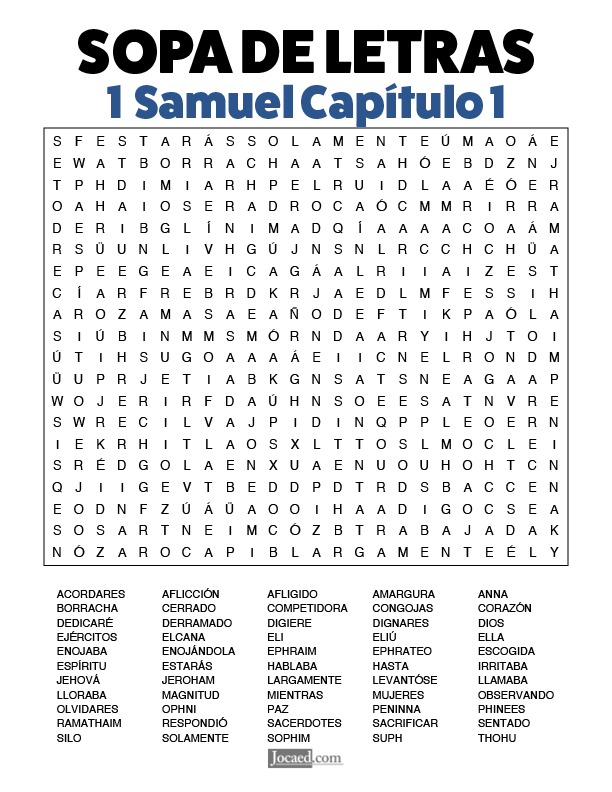Sopa de Letras - 1 Samuel Cápitulo 1