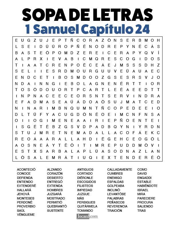 Sopa de Letras - 1 Samuel Cápitulo 24