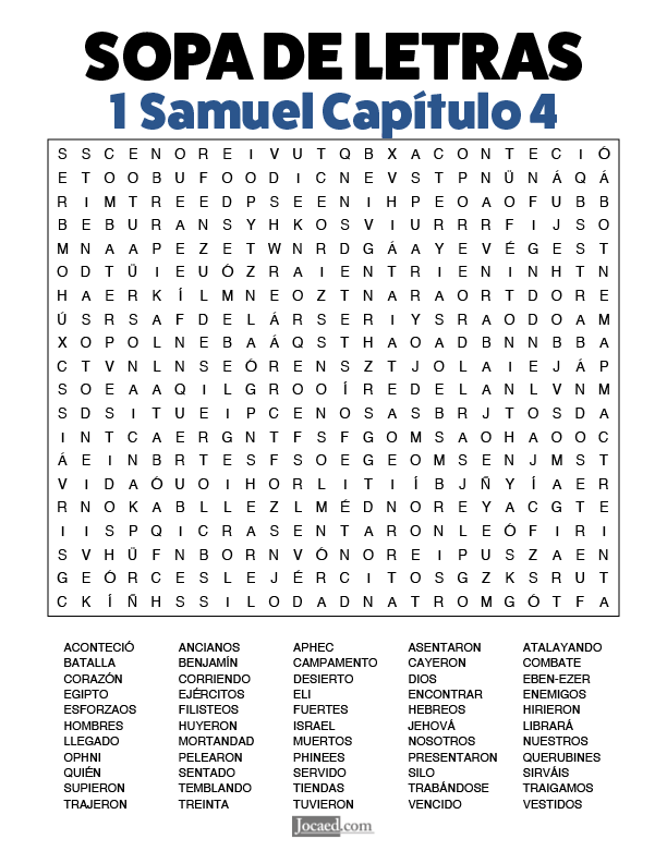 Sopa de Letras - 1 Samuel Cápitulo 4