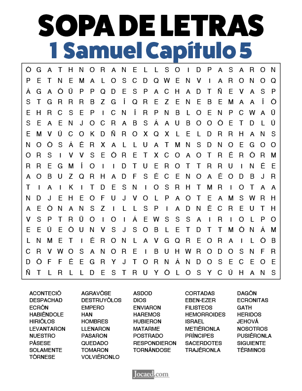 Sopa de Letras - 1 Samuel Cápitulo 5