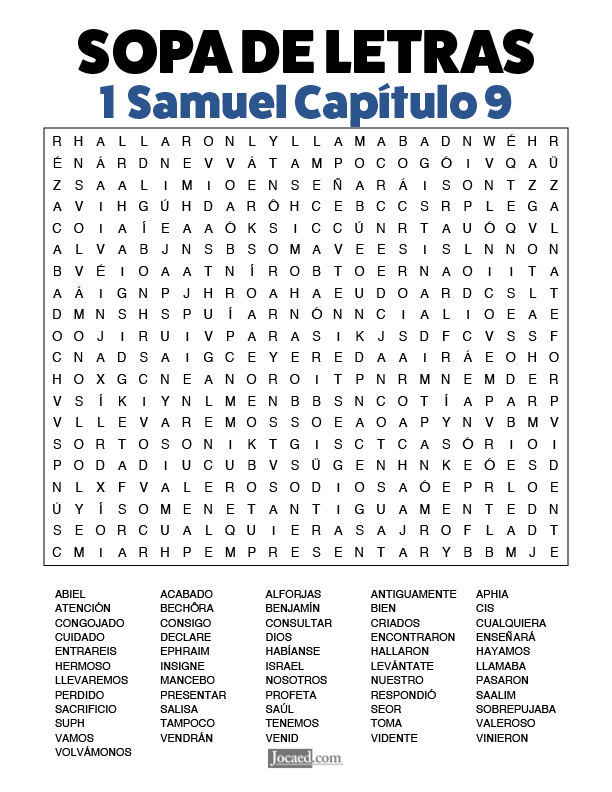 Sopa de Letras - 1 Samuel Cápitulo 9