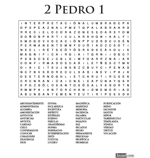 Sopa de Letras - 2 Pedro Cápitulo 1