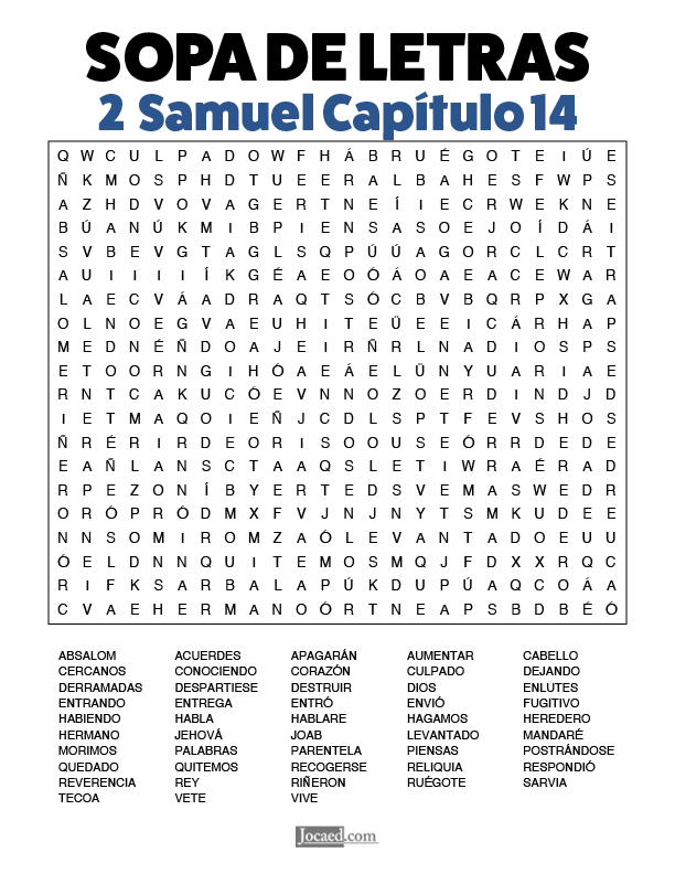 Sopa de Letras - 2 Samuel Cápitulo 14