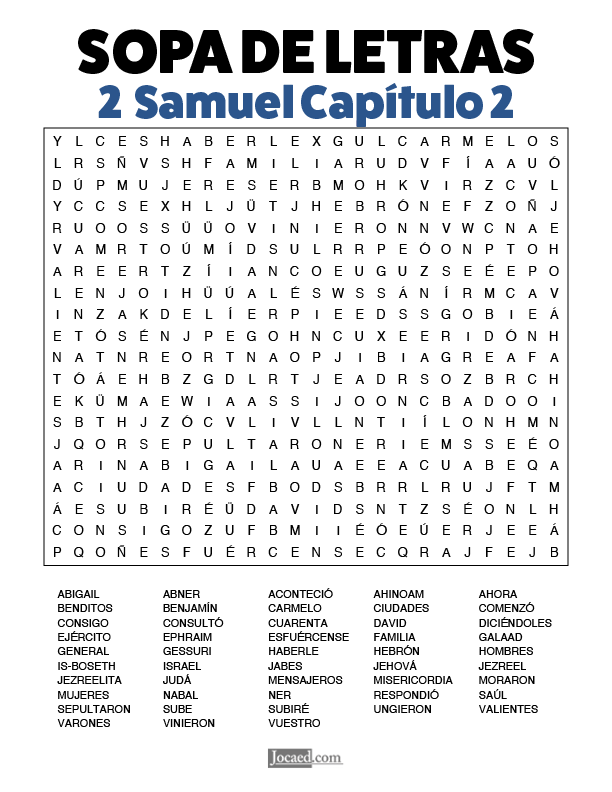 Sopa de Letras - 2 Samuel Cápitulo 2