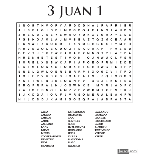 Sopa de Letras - 3 Juan Cápitulo 1