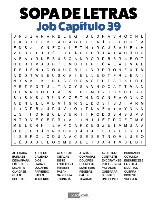 Sopa de Letras - Job Cápitulo 39
