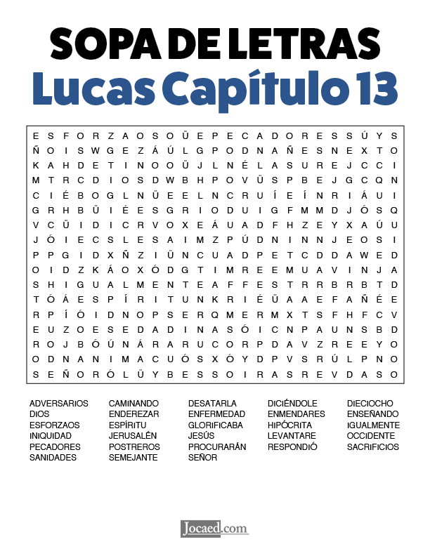 Sopa de Letras - Lucas Cápitulo 13