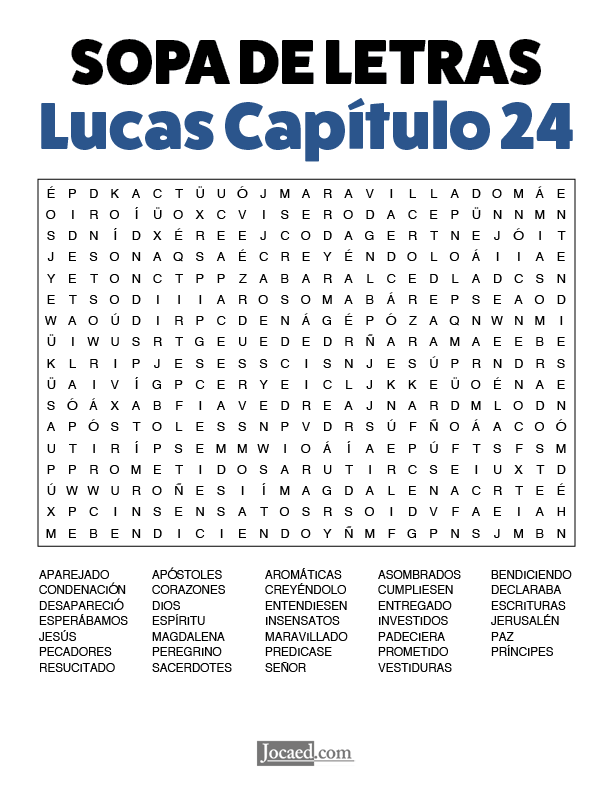 Sopa de Letras - Lucas Cápitulo 24