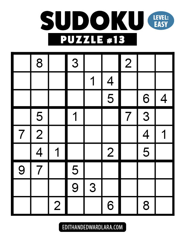 Number Sudoku Puzzle Number 13