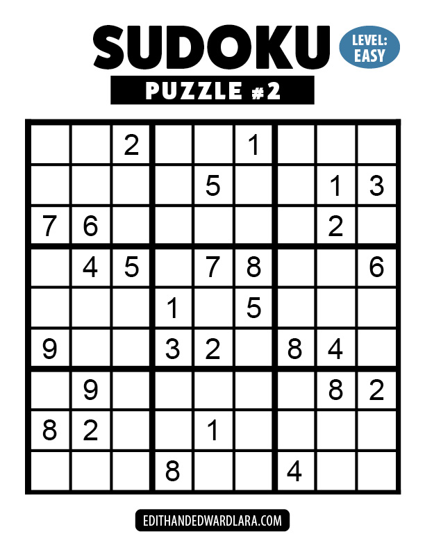 Number Sudoku Puzzle Number 2