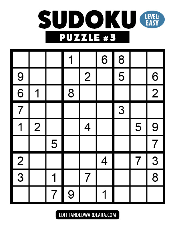 Number Sudoku Puzzle Number 3