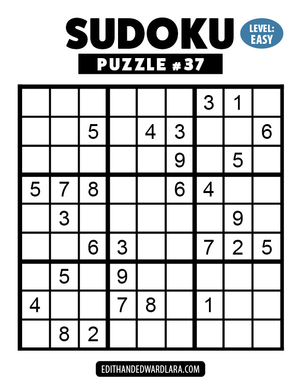 Number Sudoku Puzzle Number 37