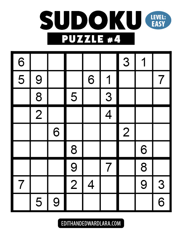 Number Sudoku Puzzle Number 4