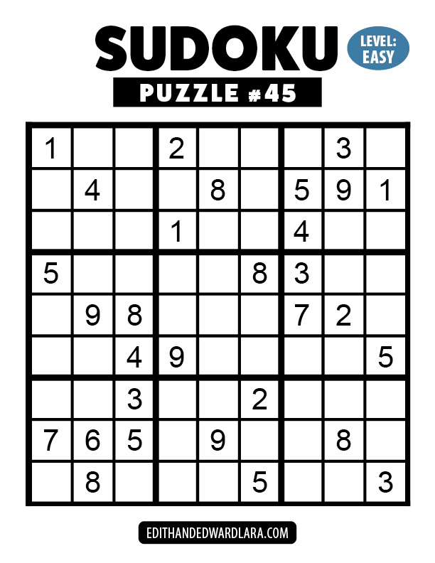 Number Sudoku Puzzle Number 45