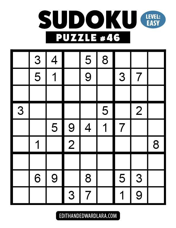 Number Sudoku Puzzle Number 46