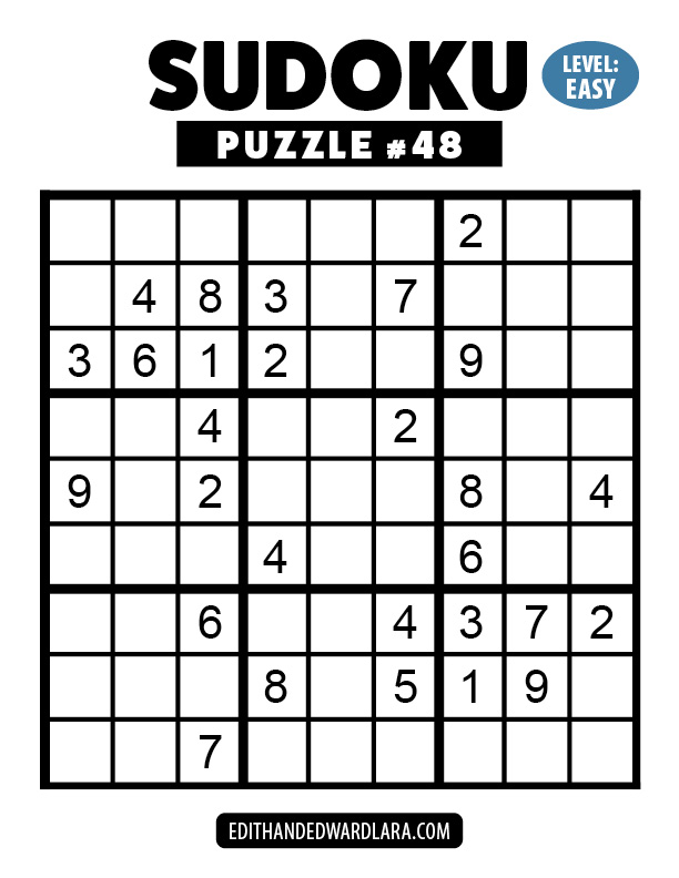 Number Sudoku Puzzle Number 48