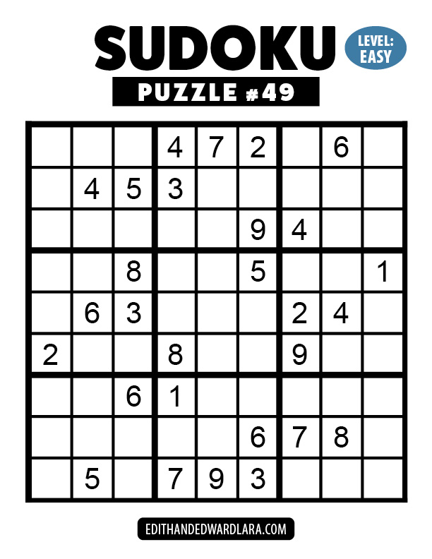 Number Sudoku Puzzle Number 49