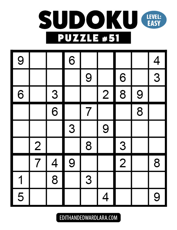 Number Sudoku Puzzle Number 51