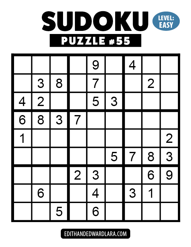 Number Sudoku Puzzle Number 55
