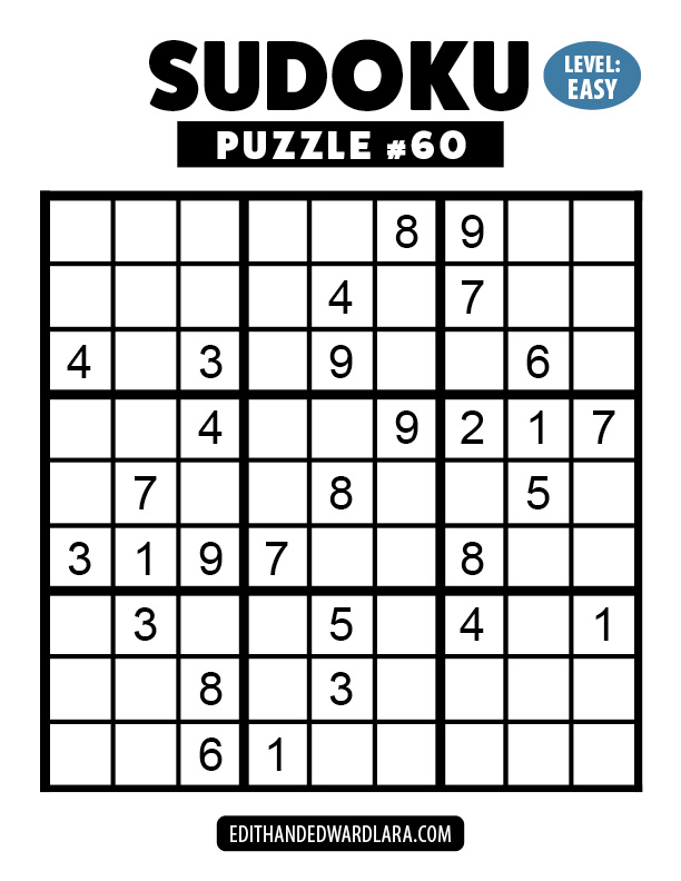 Number Sudoku Puzzle Number 60