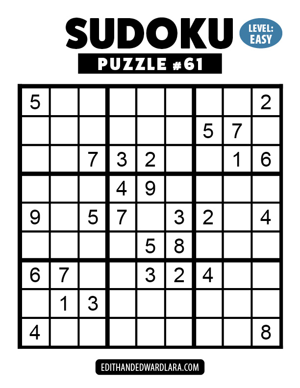 Number Sudoku Puzzle Number 61
