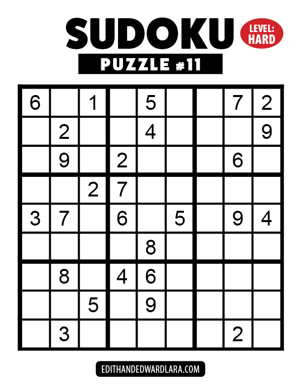 Number Sudoku Puzzle Number 11