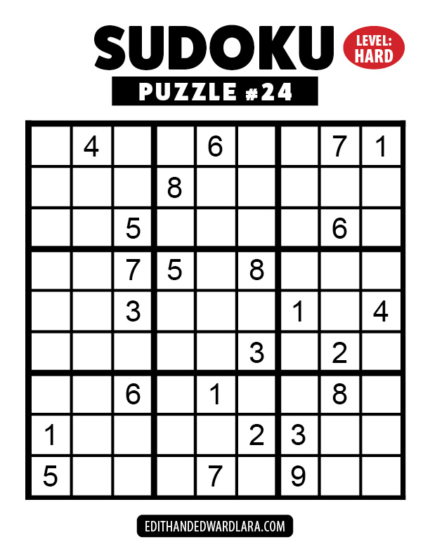 Number Sudoku Puzzle Number 24