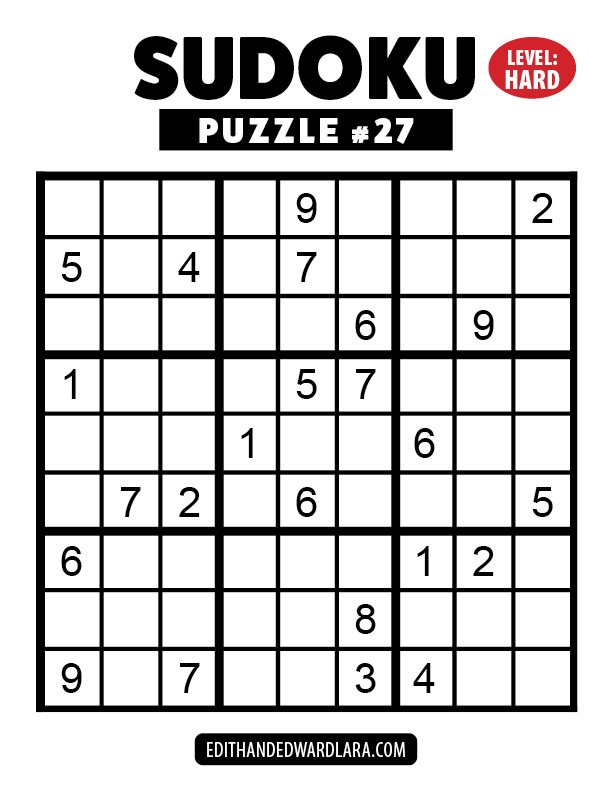 Number Sudoku Puzzle Number 27