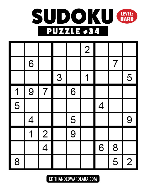Number Sudoku Puzzle Number 34