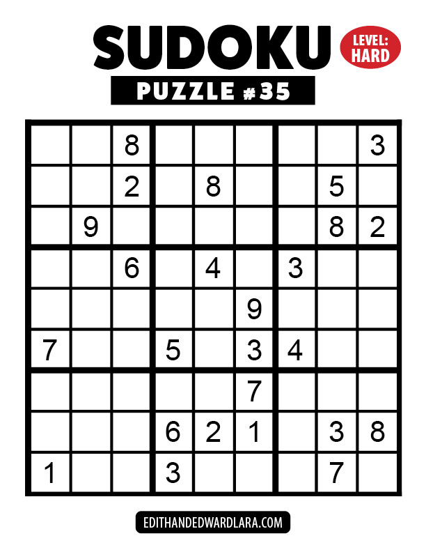 Number Sudoku Puzzle Number 35