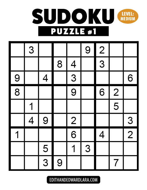 Number Sudoku Puzzle Number 1