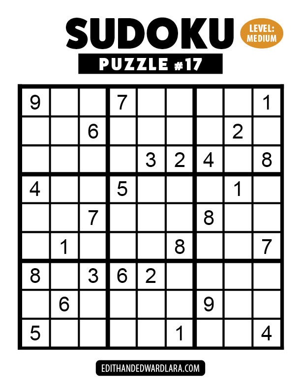 Number Sudoku Puzzle Number 17