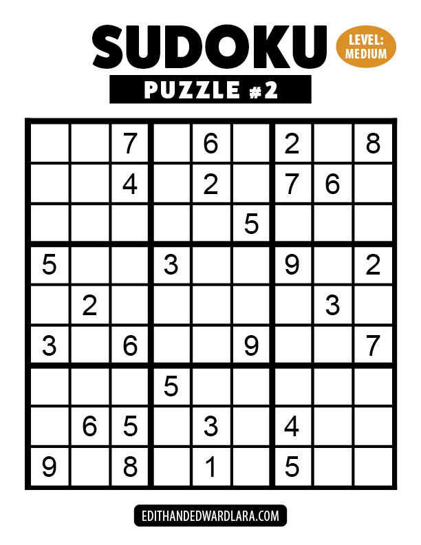 Number Sudoku Puzzle Number 2