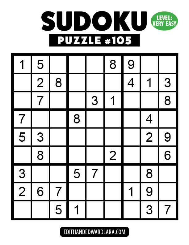 Number Sudoku Puzzle Number 105