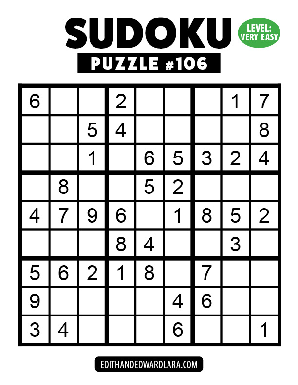 Number Sudoku Puzzle Number 106