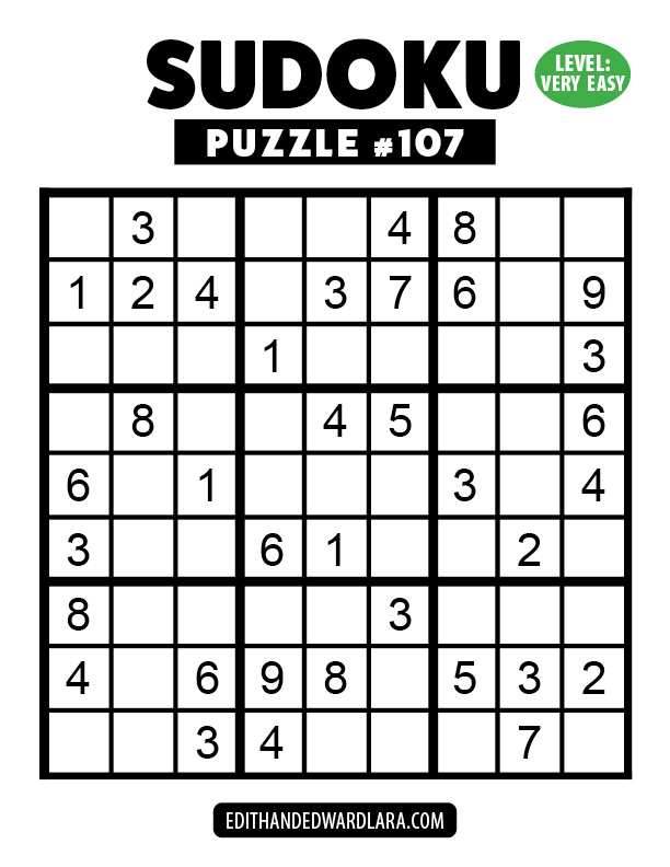 Number Sudoku Puzzle Number 107