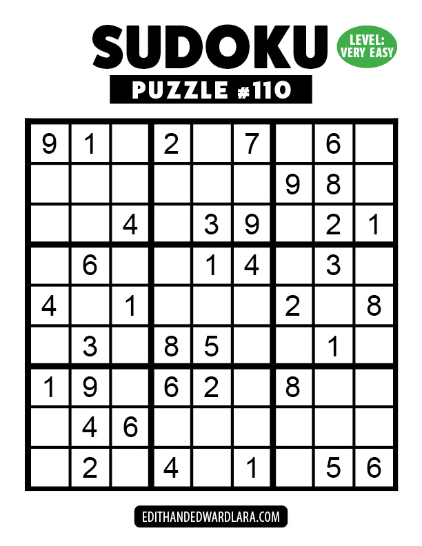 Number Sudoku Puzzle Number 110