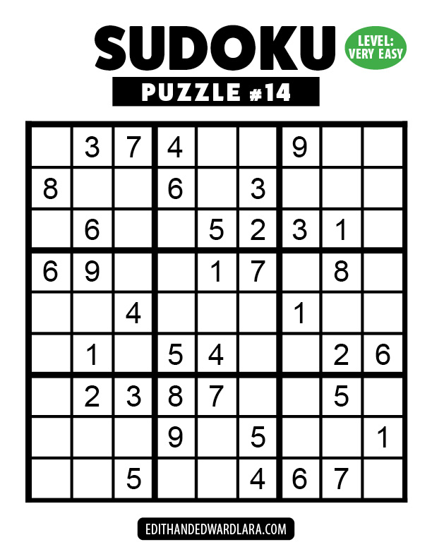 Number Sudoku Puzzle Number 14