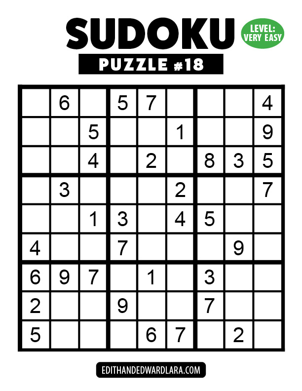 Number Sudoku Puzzle Number 18