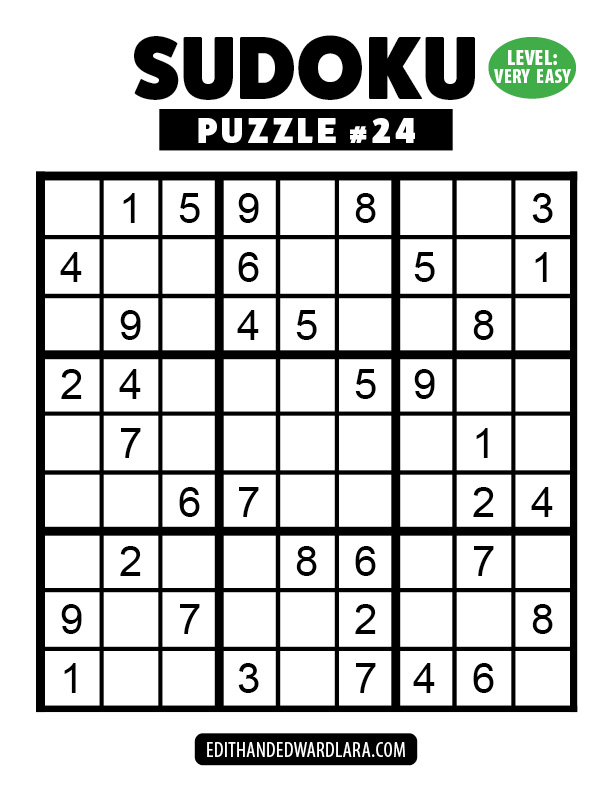 Number Sudoku Puzzle Number 24