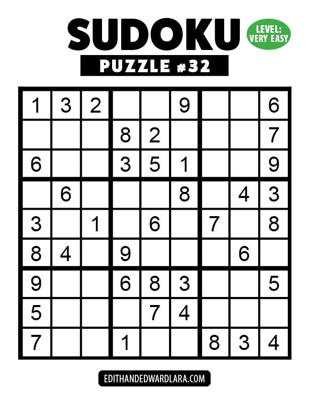 Number Sudoku Puzzle Number 32