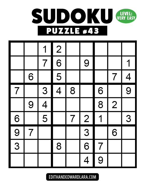 Number Sudoku Puzzle Number 43