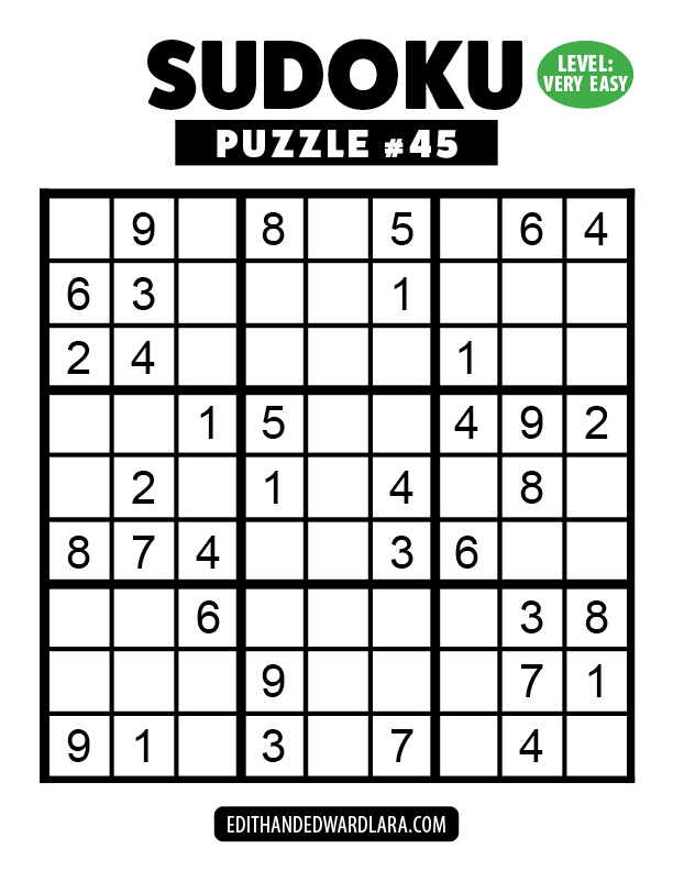 Number Sudoku Puzzle Number 45