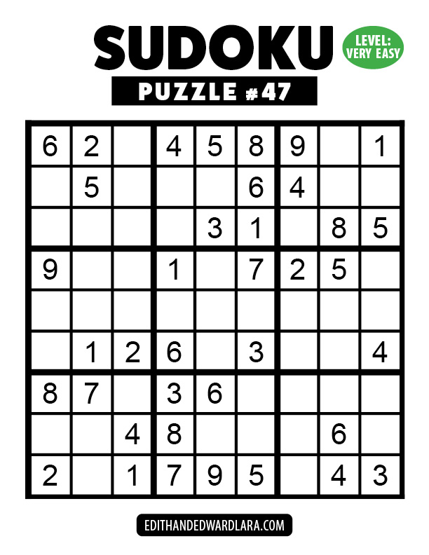 Number Sudoku Puzzle Number 47