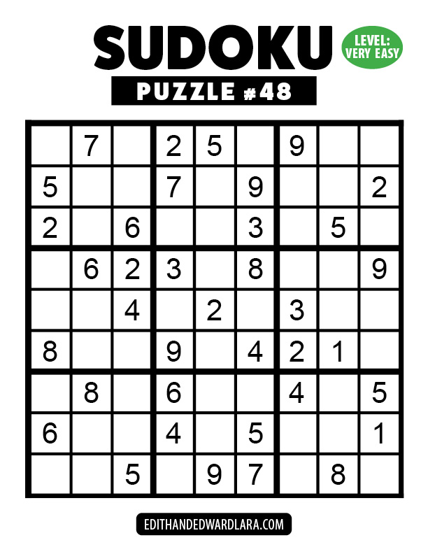 Number Sudoku Puzzle Number 48