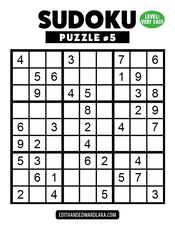 Number Sudoku Puzzle Number 5