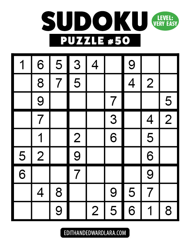 Number Sudoku Puzzle Number 50