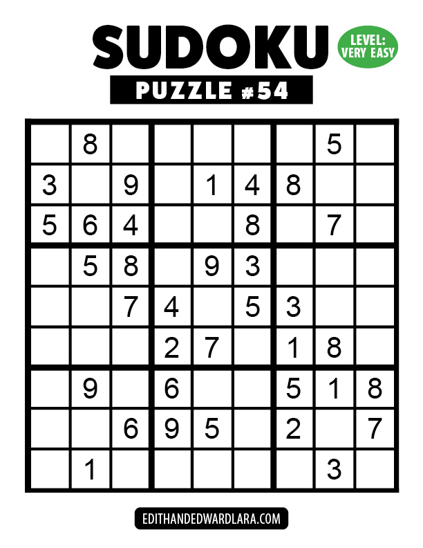 Number Sudoku Puzzle Number 54