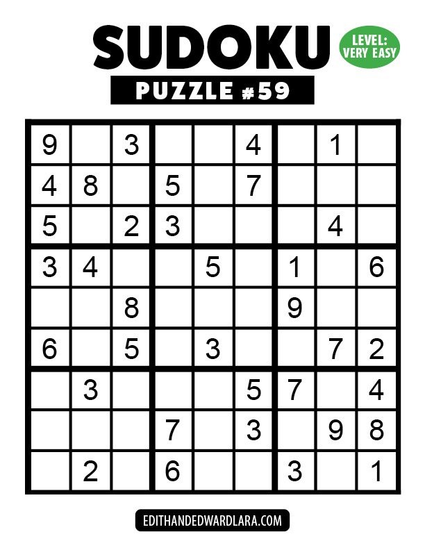 Number Sudoku Puzzle Number 59